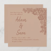 Minimale uitnodiging voor een bruiloft met Elegent (Voorkant / Achterkant)