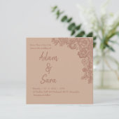 Minimale uitnodiging voor een bruiloft met Elegent (Staand voorkant)