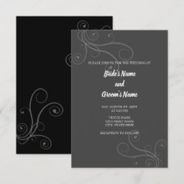 Minimale uitnodiging voor een bruiloft met vaste w