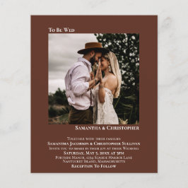 Minimale uitnodiging voor een bruine bruine foto-w