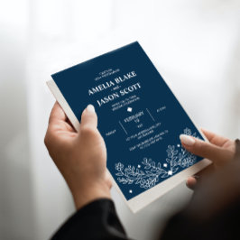 Minimale uitnodiging voor een donkerbruine blauwe 