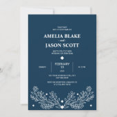 Minimale uitnodiging voor een donkerbruine blauwe  (Voorkant)