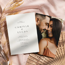 Minimale uitnodiging voor een Elegant-fotoweddensc