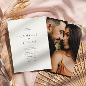 Minimale uitnodiging voor een Elegant-fotoweddensc