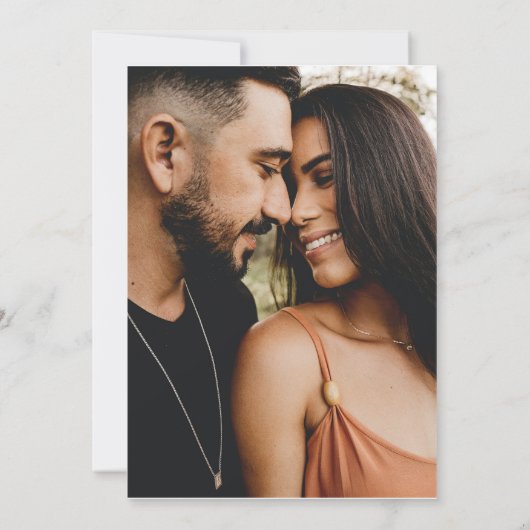 Minimale uitnodiging voor een Elegant-fotoweddensc (Achterkant)