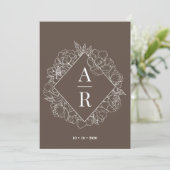 Minimale uitnodiging voor een Floral Wedding (Staand voorkant)