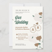 Minimale uitnodiging voor een Floral Wedding (Voorkant)