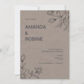 Minimale uitnodiging voor een Floral Wedding (Voorkant)