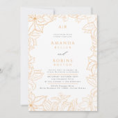 Minimale uitnodiging voor een Floral Wedding (Voorkant)