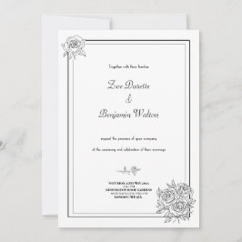 Minimale uitnodiging voor een Floral Wedding