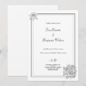 Minimale uitnodiging voor een Floral Wedding (Voorkant / Achterkant)