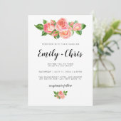 Minimale uitnodiging voor een Floral Wedding (Staand voorkant)