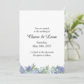 Minimale uitnodiging voor een Floral Wedding (Staand voorkant)