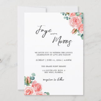 Minimale uitnodiging voor een Floral Wedding