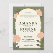 Minimale uitnodiging voor een Floral Wedding (Voorkant)