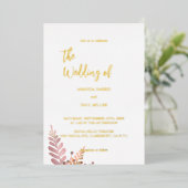 Minimale uitnodiging voor een Folie met een trouwe (Staand Voorkant)