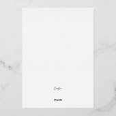 Minimale uitnodiging voor een Folie met een trouwe (Achterkant)