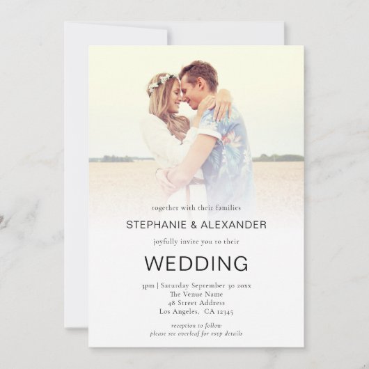 Minimale uitnodiging voor een foto-overlay QR Code (Voorkant)