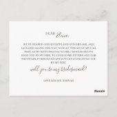 Minimale uitnodiging voor een Golden Bridesmaid We (Achterkant)