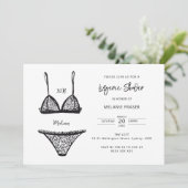 Minimale uitnodiging voor een handmatige lingerie (Staand voorkant)