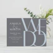 Minimale uitnodiging voor een klein troebelig blau (Staand voorkant)