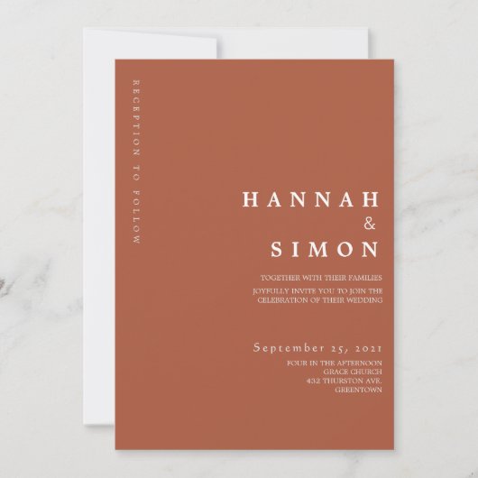 Minimale uitnodiging voor een moderne bruiloft (Voorkant)