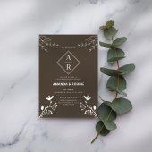 Minimale uitnodiging voor een Monogram huwelijk