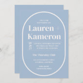 Minimale uitnodiging voor een ovale bruiloft (Voorkant / Achterkant)