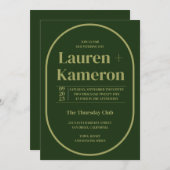 Minimale uitnodiging voor een ovale bruiloft (Voorkant / Achterkant)