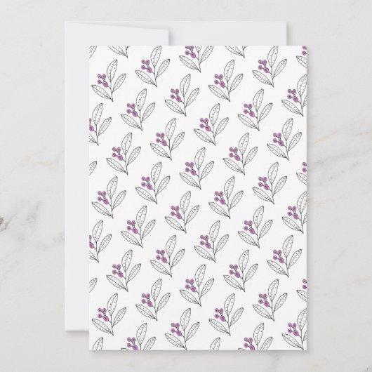 Minimale uitnodiging voor een Paarse bruinbruiloft (Achterkant)