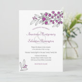 Minimale uitnodiging voor een Paarse bruinbruiloft (Staand voorkant)