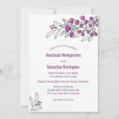 Minimale uitnodiging voor een Paarse bruinbruiloft (Voorkant)