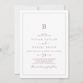 Minimale uitnodiging voor een Roos Gold Monogram b (Voorkant)