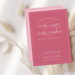 Minimale uitnodiging voor een roze Magenta Script<br><div class="desc">Minimale Magenta roze de Uitnodiging van het Wedden van het Manuscript van het Manuscript. Duw uw uw trouwgasten stijlvol onder de indruk met deze trendy fuchsia roze trouwuitnodiging met een prachtig roze script op een magenta roze achtergrond. Deze uitnodiging heeft een verbluffend, roze design, met moderne en minimale vibes, perfect...</div>