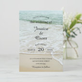 Minimale uitnodiging voor een strand Ocean Wedding (Staand voorkant)