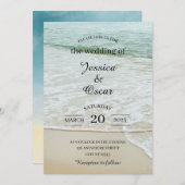 Minimale uitnodiging voor een strand Ocean Wedding (Voorkant / Achterkant)