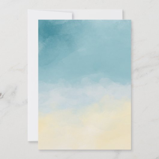 Minimale uitnodiging voor een strand Ocean Wedding (Achterkant)