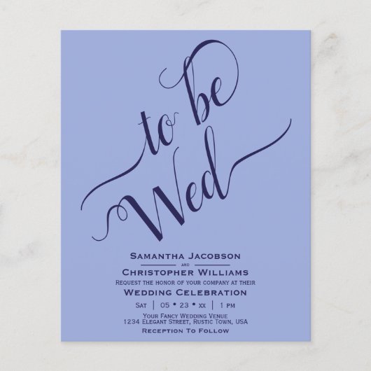 Minimale uitnodiging voor een wedstrijd over blauw (Voorkant)