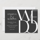 Minimale uitnodiging voor een witte brute bruiloft (Voorkant)