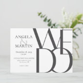 Minimale uitnodiging voor een zwarte bruiloft (Staand voorkant)