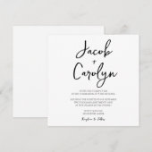 Minimale uitnodiging voor een zwarte bruiloft (Voorkant / Achterkant)