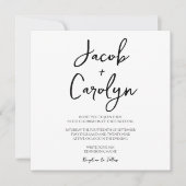 Minimale uitnodiging voor een zwarte bruiloft (Voorkant)