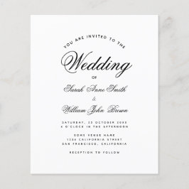 Minimale uitnodiging voor een zwarte en witte brui