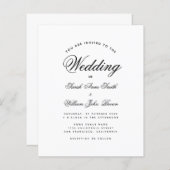 Minimale uitnodiging voor een zwarte en witte brui (Voorkant / Achterkant)