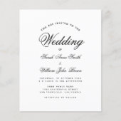 Minimale uitnodiging voor een zwarte en witte brui (Voorkant)