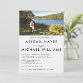 Minimale uitnodiging voor een zwarte en witte foto (Staand voorkant)