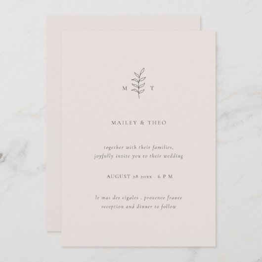 Minimale uitnodiging voor een zwarte riet (Voorkant / Achterkant)