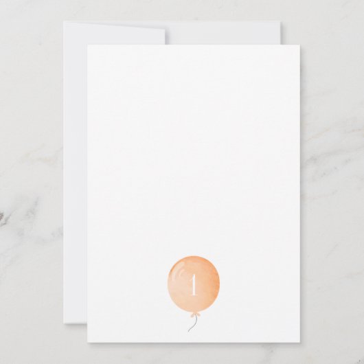 Minimale uitnodiging voor eerste verjaardag (Achterkant)