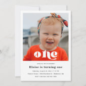 Minimale uitnodiging voor eerste verjaardag | 1e v (Voorkant)