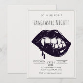 Minimale uitnodiging voor Fangtastische Halloween  (Voorkant / Achterkant)